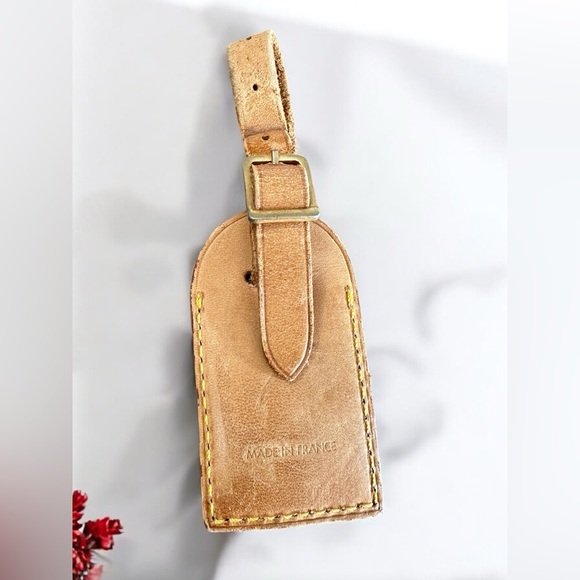 Louis Vuitton Authentic Leather Brown Luggage Tag Adjustable Belt Style Loop - Picture 3 of 3